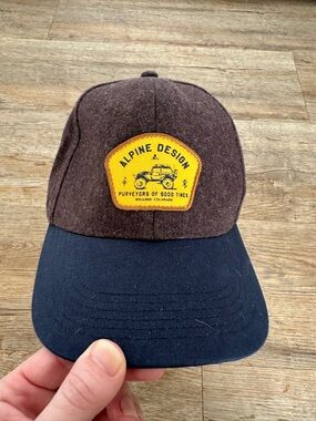 Alpine Design Brown and Navy Patch Wool Baseball Cap
